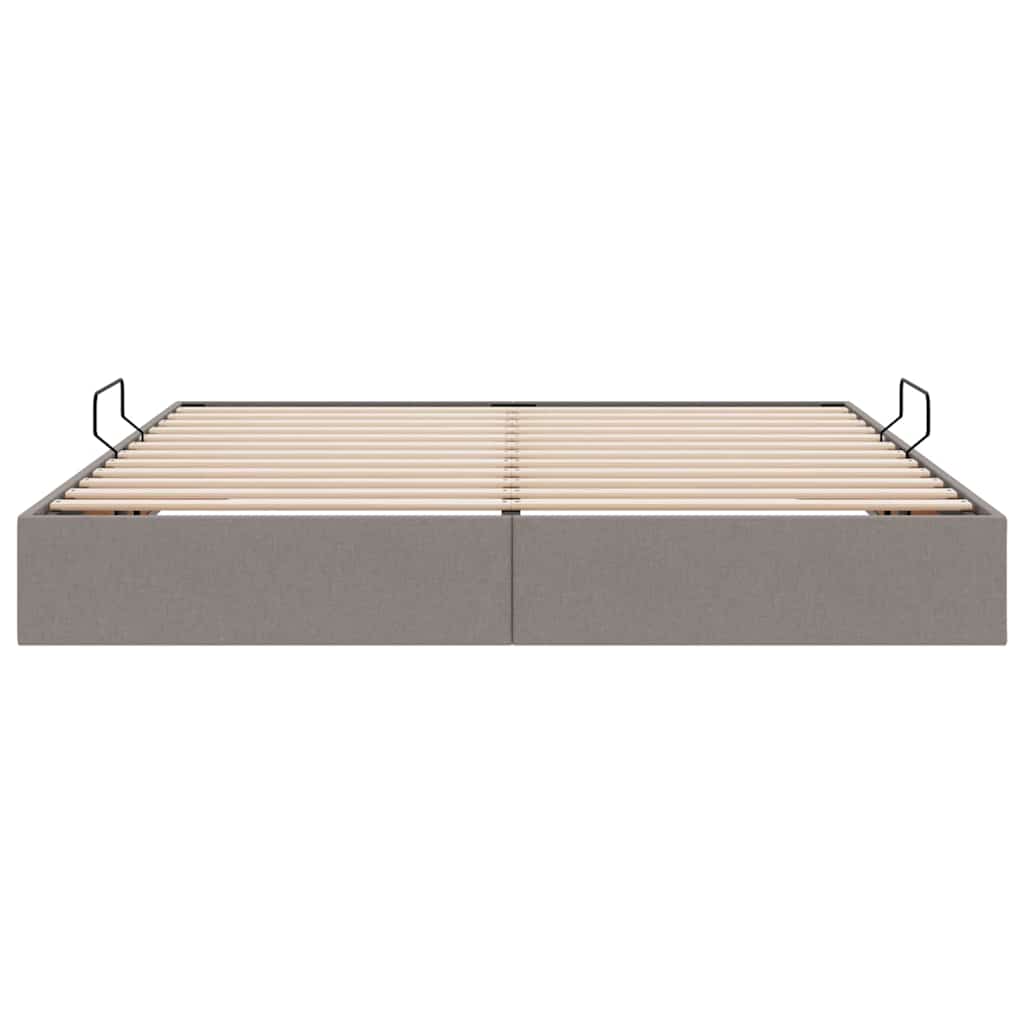 Opslag Bed Met Matras Met Hoofdeinde Stof 180 x 200 cm Taupe