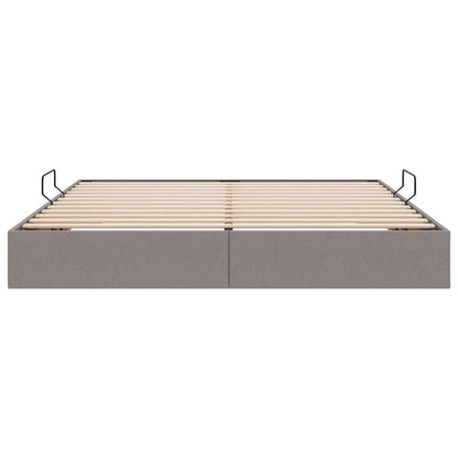 Opslag Bed Met Matras Met Hoofdeinde Stof 180 x 200 cm Taupe