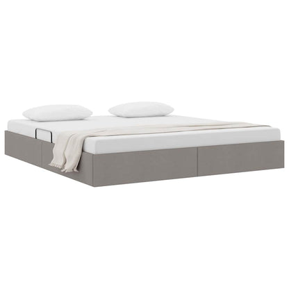 Opslag Bed Met Matras Met Hoofdeinde Stof 180 x 200 cm Taupe