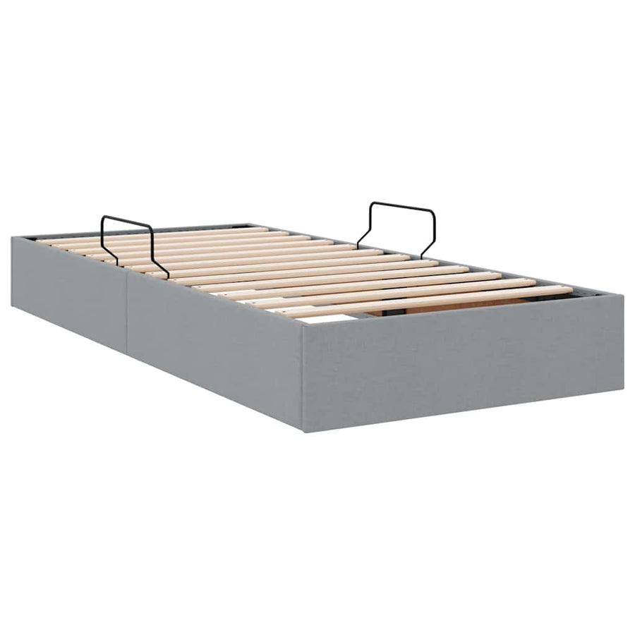 Opslag bed met matras met opslag Lichtgrijs 90 x 190 cm Stof