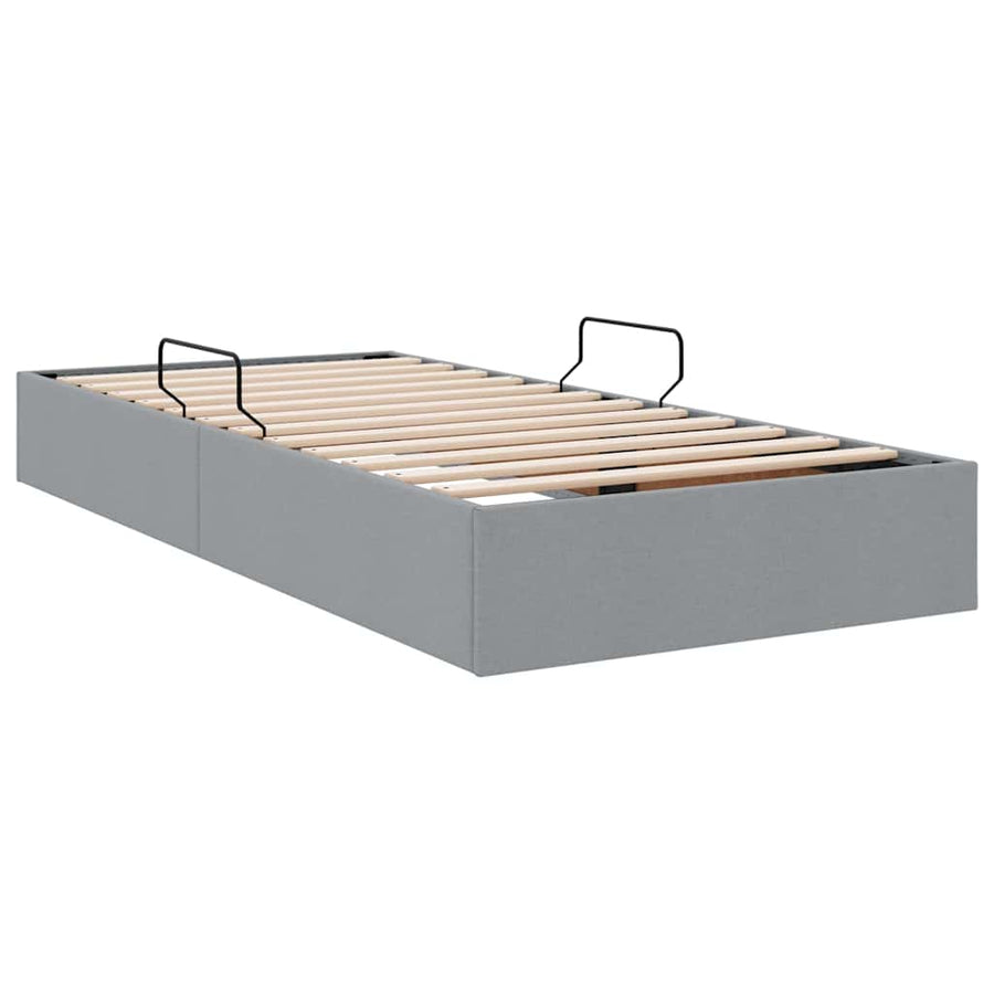 Opslag bed met matras met opslag Lichtgrijs 90 x 190 cm Stof