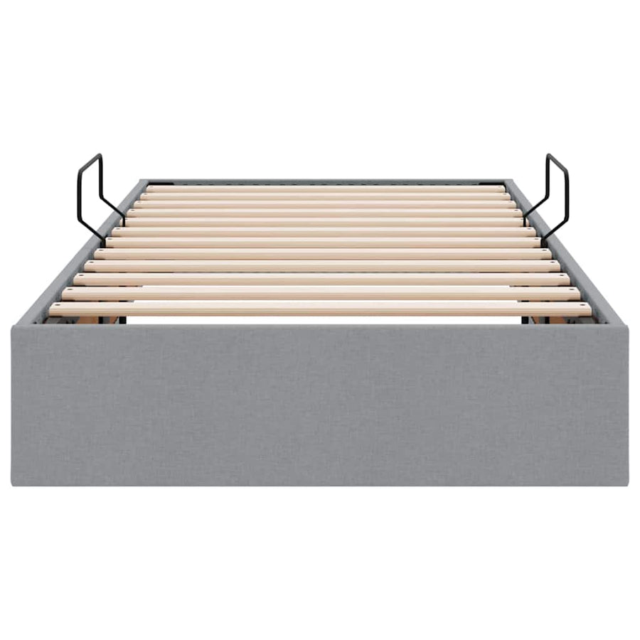 Opslag bed met matras met opslag Lichtgrijs 90 x 190 cm Stof