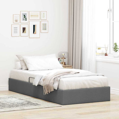 Opslag bed met matras met opslag Donkergrijs 90 x 190 cm Stof