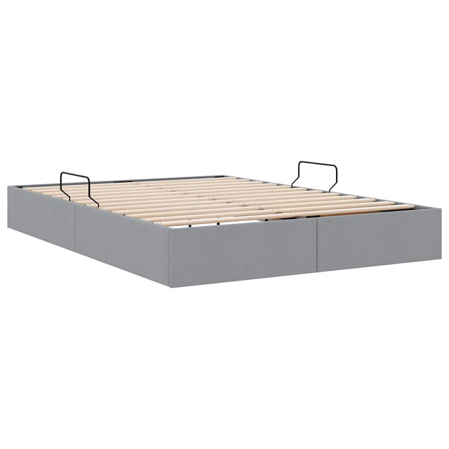 Opslag bed met matras met opslag Lichtgrijs 135 x 190 cm Stof