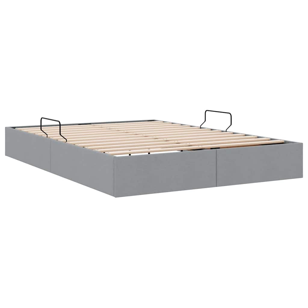 Opslag bed met matras met opslag Lichtgrijs 135 x 190 cm Stof
