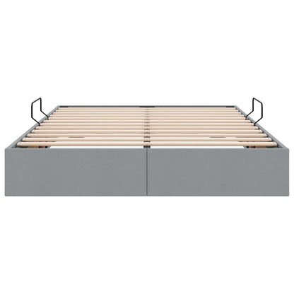 Opslag bed met matras met opslag Lichtgrijs 135 x 190 cm Stof