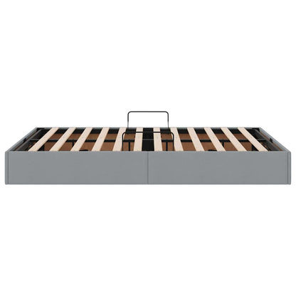 Opslag bed met matras met opslag Lichtgrijs 135 x 190 cm Stof