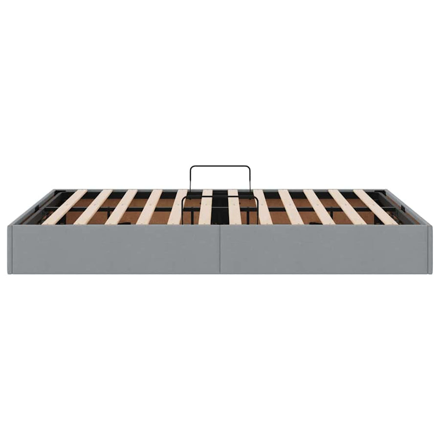 Opslag bed met matras met opslag Lichtgrijs 135 x 190 cm Stof