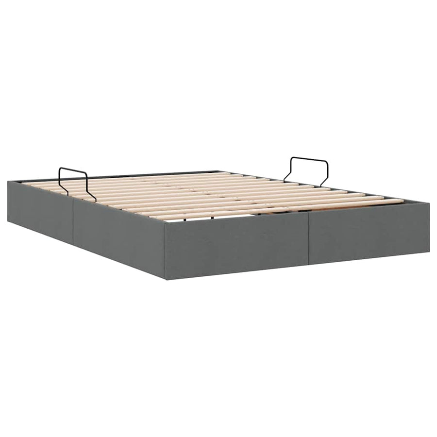 Opslag bed met matras met opslag Donkergrijs 135 x 190 cm Stof