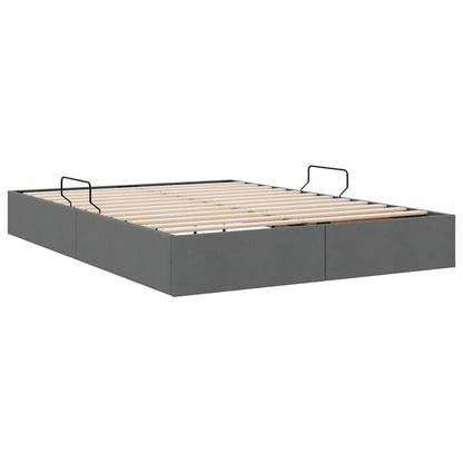 Opslag bed met matras met opslag Donkergrijs 135 x 190 cm Stof