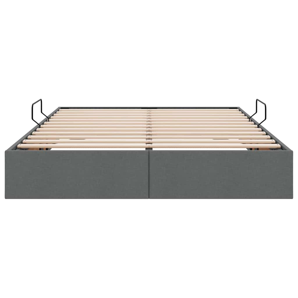 Opslag bed met matras met opslag Donkergrijs 135 x 190 cm Stof
