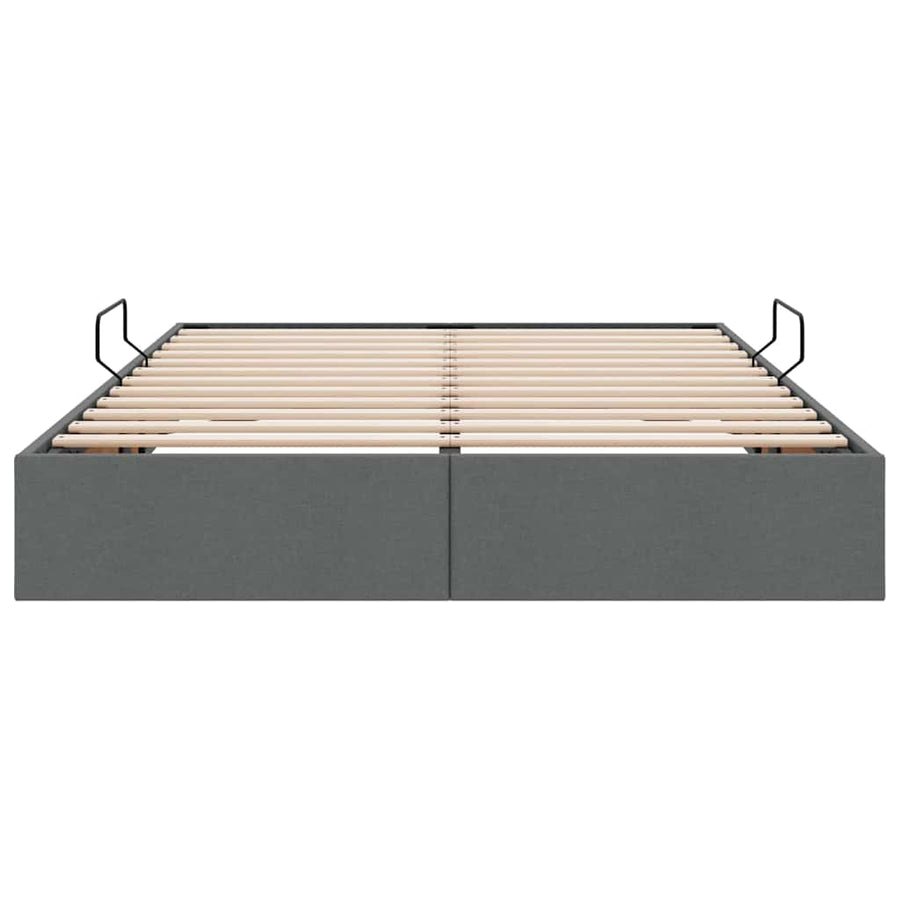 Opslag bed met matras met opslag Donkergrijs 135 x 190 cm Stof