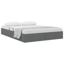 Opslag bed met matras met opslag Donkergrijs 135 x 190 cm Stof