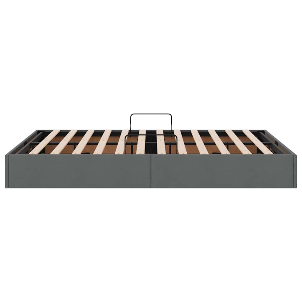 Opslag bed met matras met opslag Donkergrijs 135 x 190 cm Stof