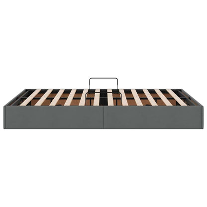 Opslag bed met matras met opslag Donkergrijs 135 x 190 cm Stof