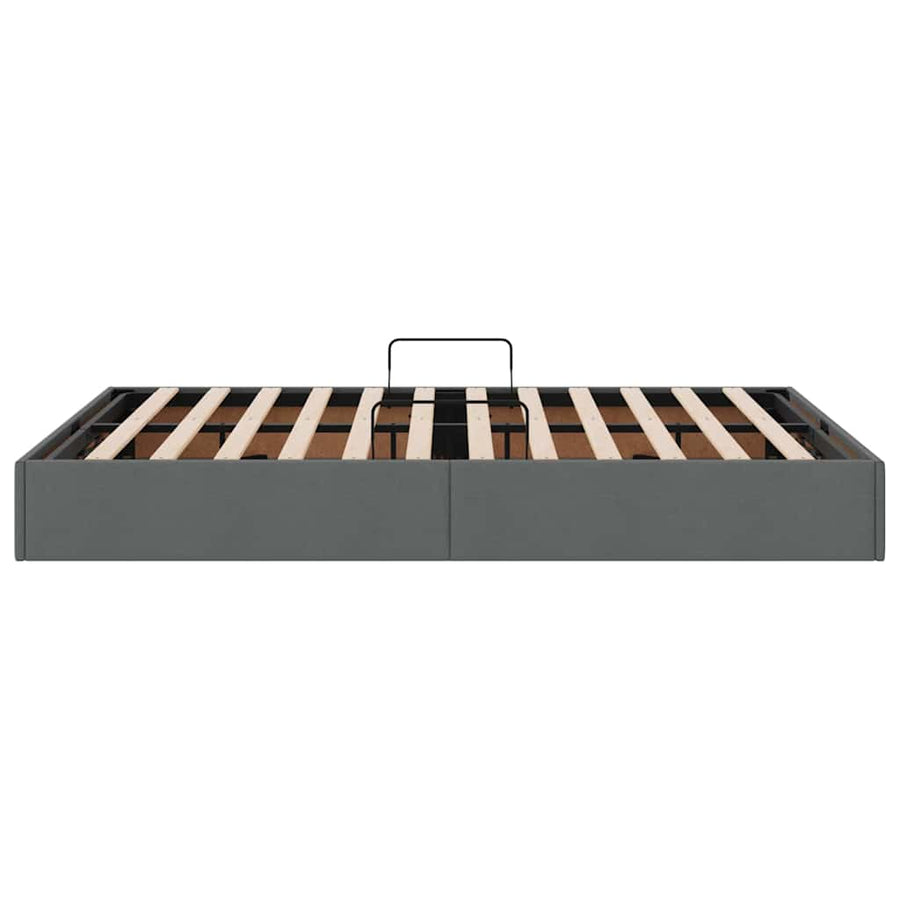 Opslag bed met matras met opslag Donkergrijs 135 x 190 cm Stof
