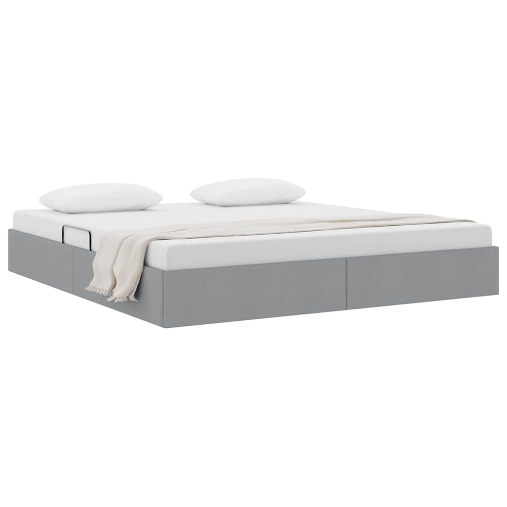 Opslag bed met matras met opslag Lichtgrijs 180 x 200 cm Stof