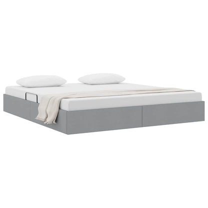 Opslag bed met matras met opslag Lichtgrijs 180 x 200 cm Stof