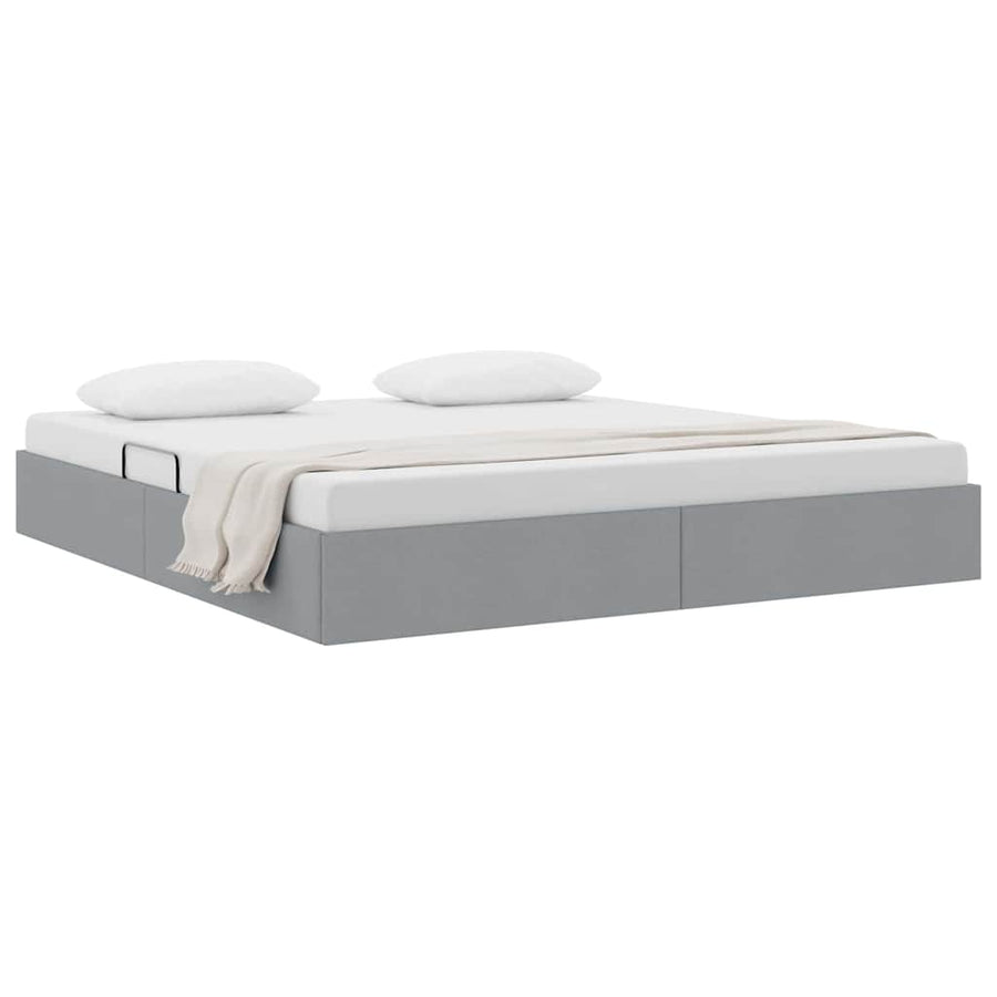 Opslag bed met matras met opslag Lichtgrijs 180 x 200 cm Stof