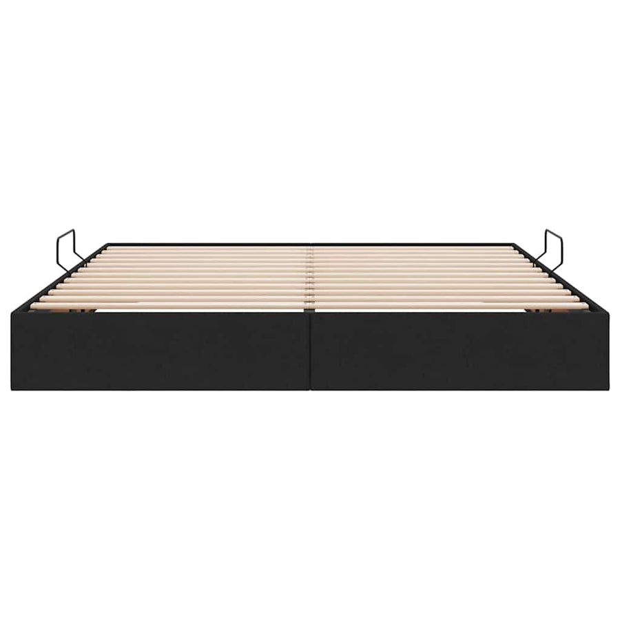 Opslag bed met matras met hoofdeinde Zwart 180 x 200 cm Stof