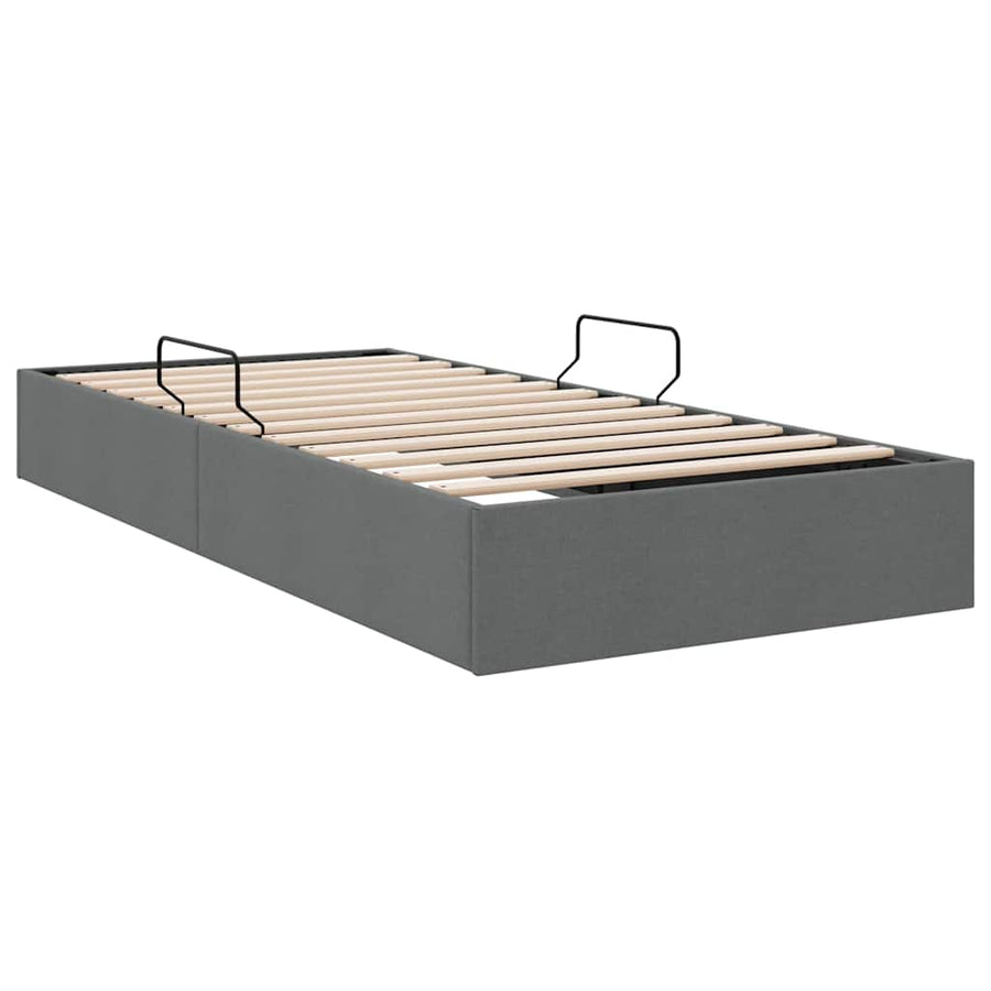 Opslag bed met opslag Donkergrijs 100 x 190 cm Stof
