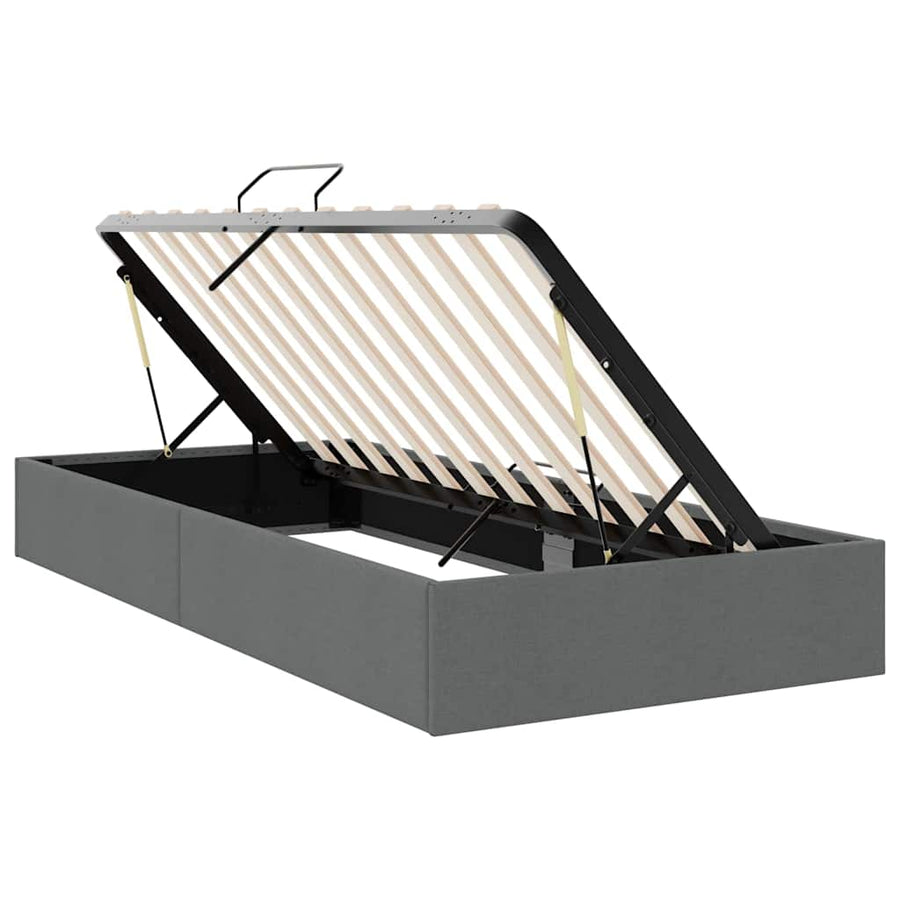 Opslag bed met opslag Donkergrijs 100 x 190 cm Stof