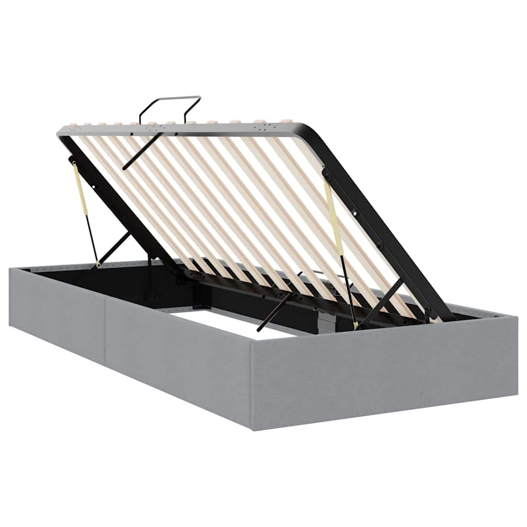 Opslag bed met matras met opslag Lichtgrijs 203 x 100 cm Stof