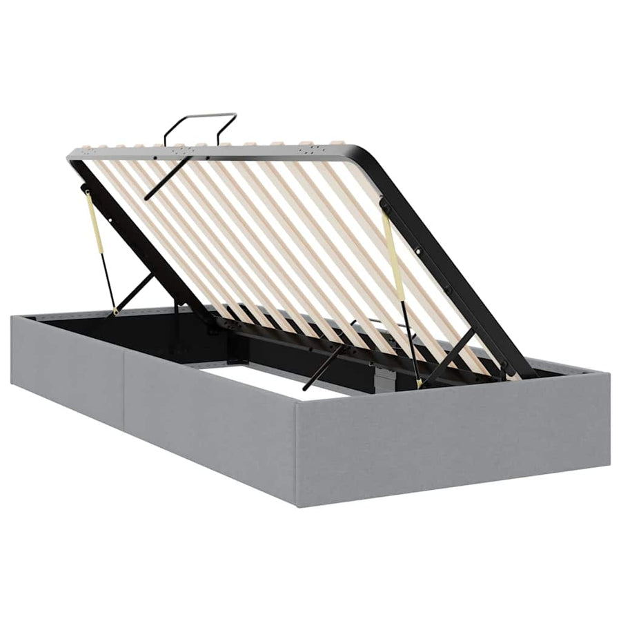 Opslag bed met matras met opslag Lichtgrijs 203 x 100 cm Stof