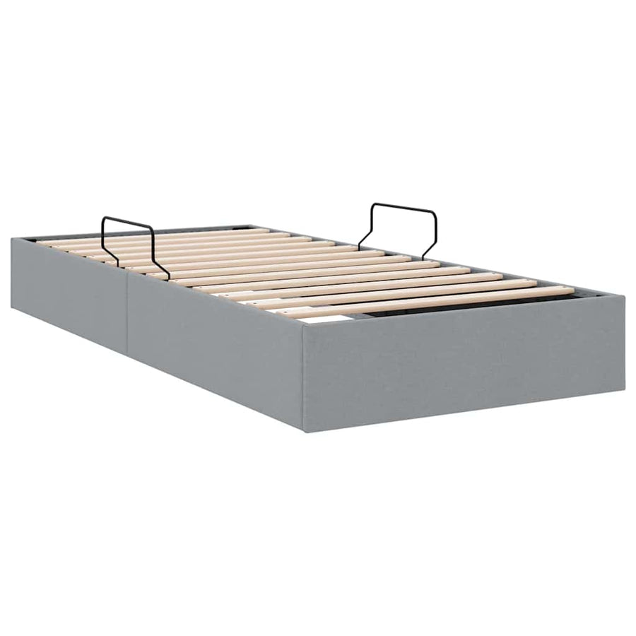 Opslag bed met matras met opslag Lichtgrijs 203 x 100 cm Stof