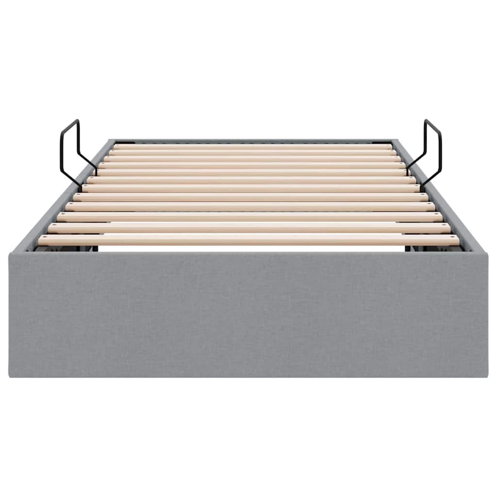 Opslag bed met matras met opslag Lichtgrijs 203 x 100 cm Stof