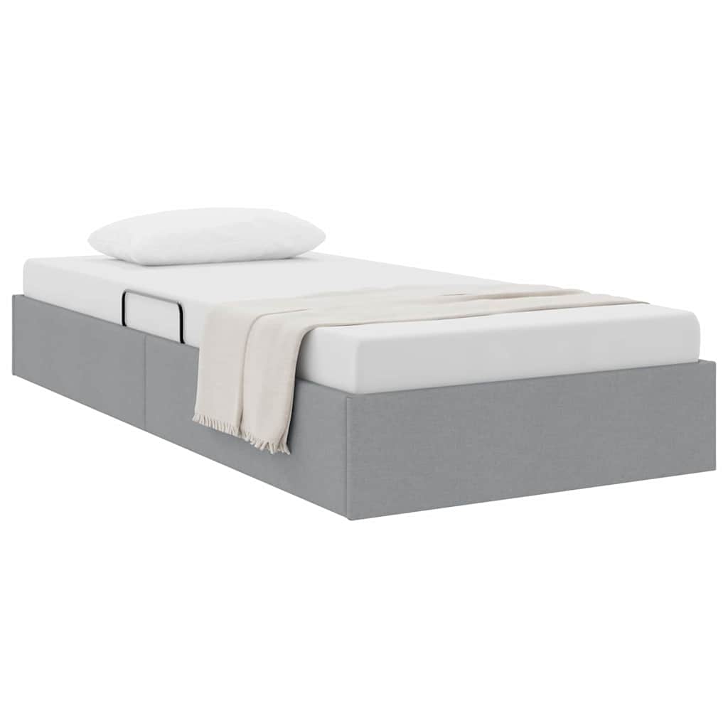 Opslag bed met matras met opslag Lichtgrijs 203 x 100 cm Stof
