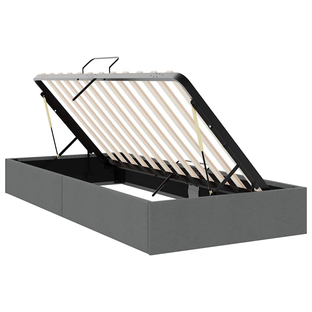 Opslag bed met matras met opslag Donkergrijs 203 x 100 cm Stof