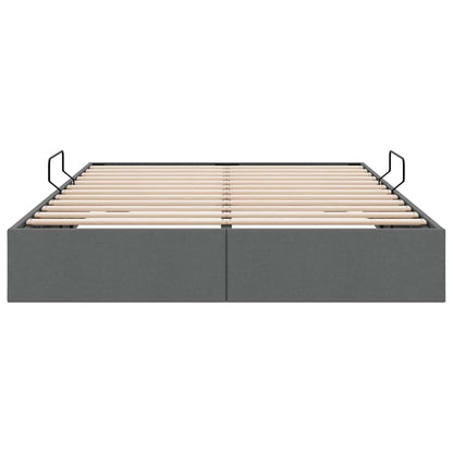 Opslag bed met opslag Donkergrijs 153 x 203 cm Stof
