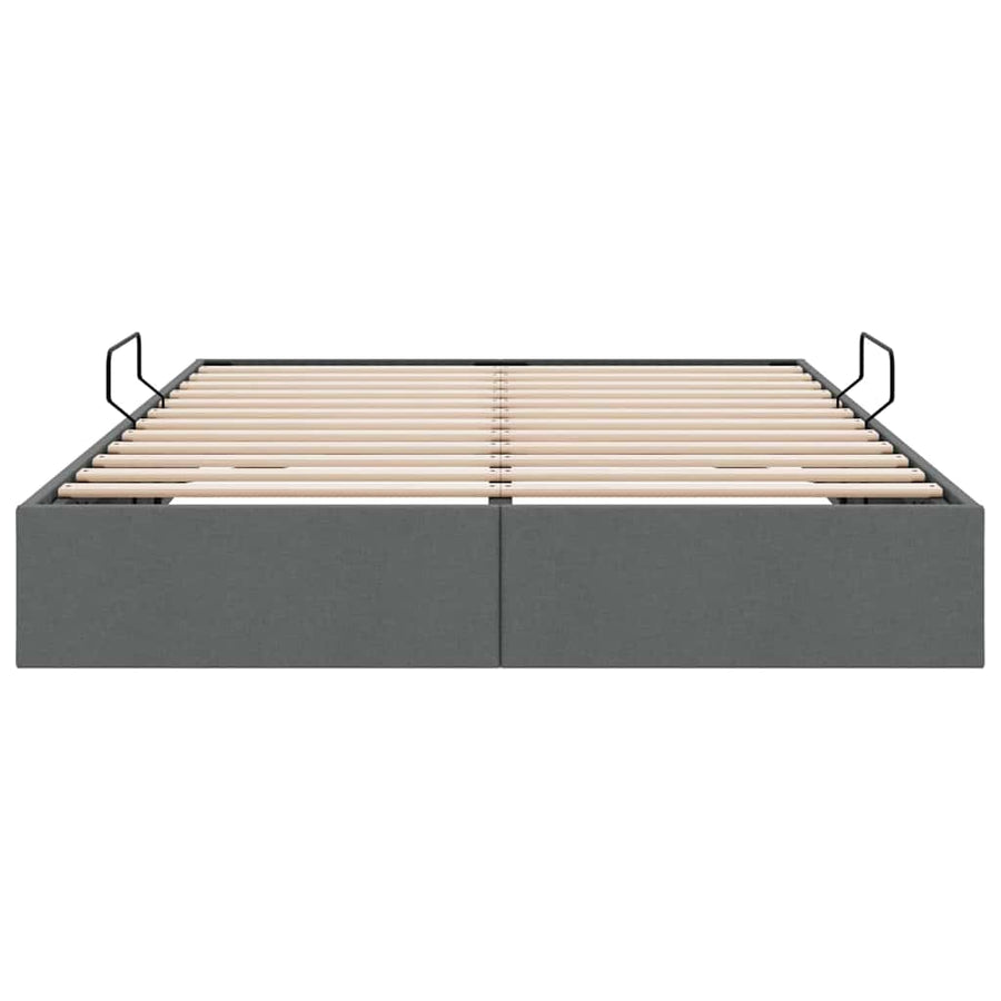 Opslag bed met opslag Donkergrijs 153 x 203 cm Stof
