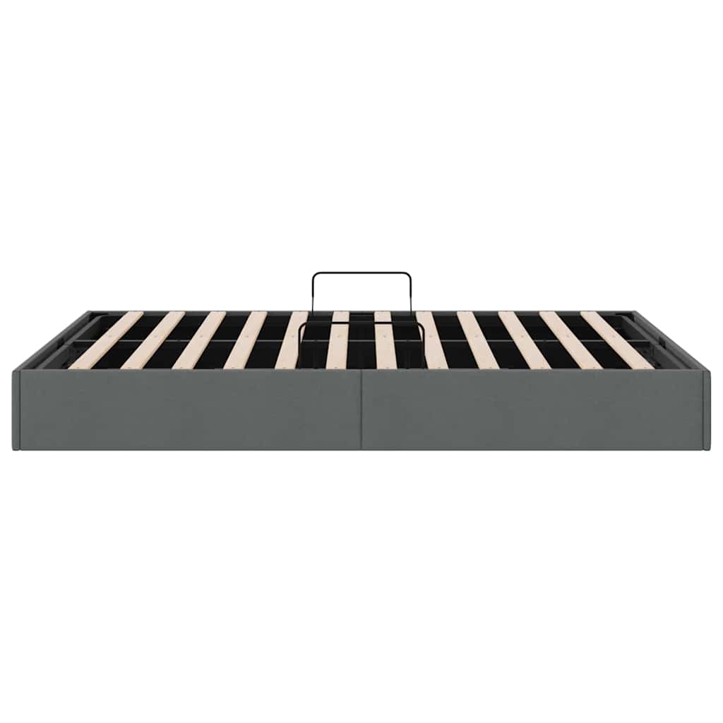 Opslag bed met opslag Donkergrijs 153 x 203 cm Stof