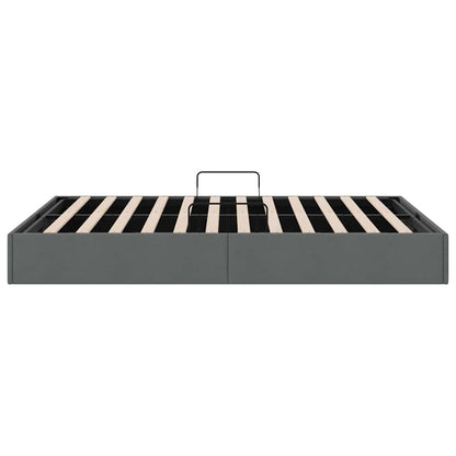 Opslag bed met opslag Donkergrijs 153 x 203 cm Stof