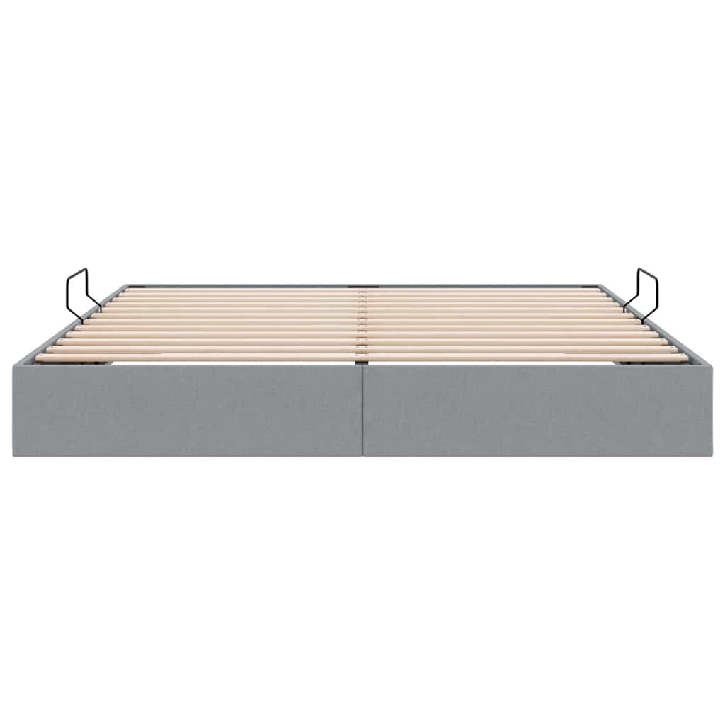 Opslag bed met opslag Lichtgrijs 193 x 203 cm Stof