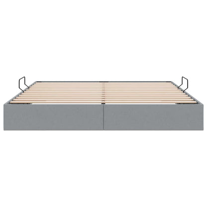 Opslag bed met opslag Lichtgrijs 193 x 203 cm Stof