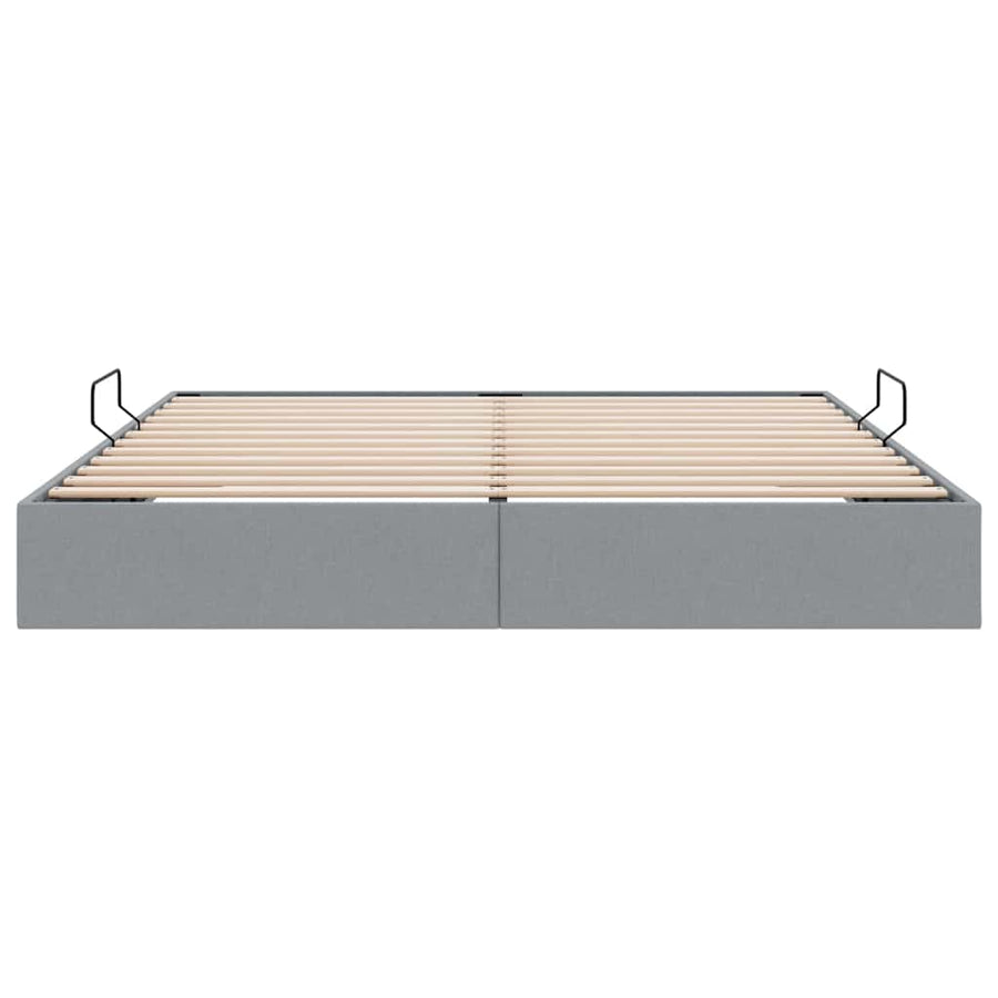 Opslag bed met opslag Lichtgrijs 193 x 203 cm Stof