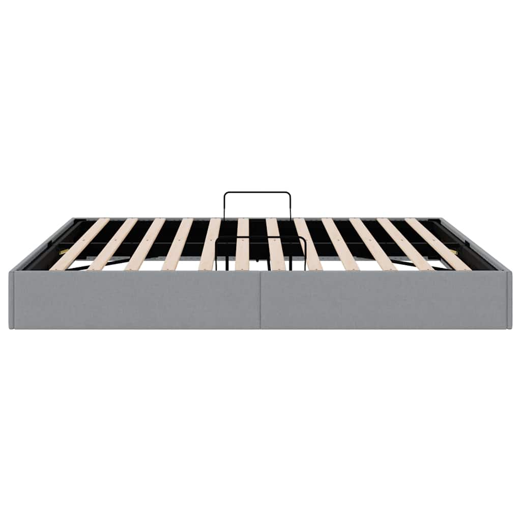 Opslag bed met opslag Lichtgrijs 193 x 203 cm Stof