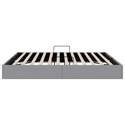 Opslag bed met opslag Lichtgrijs 193 x 203 cm Stof