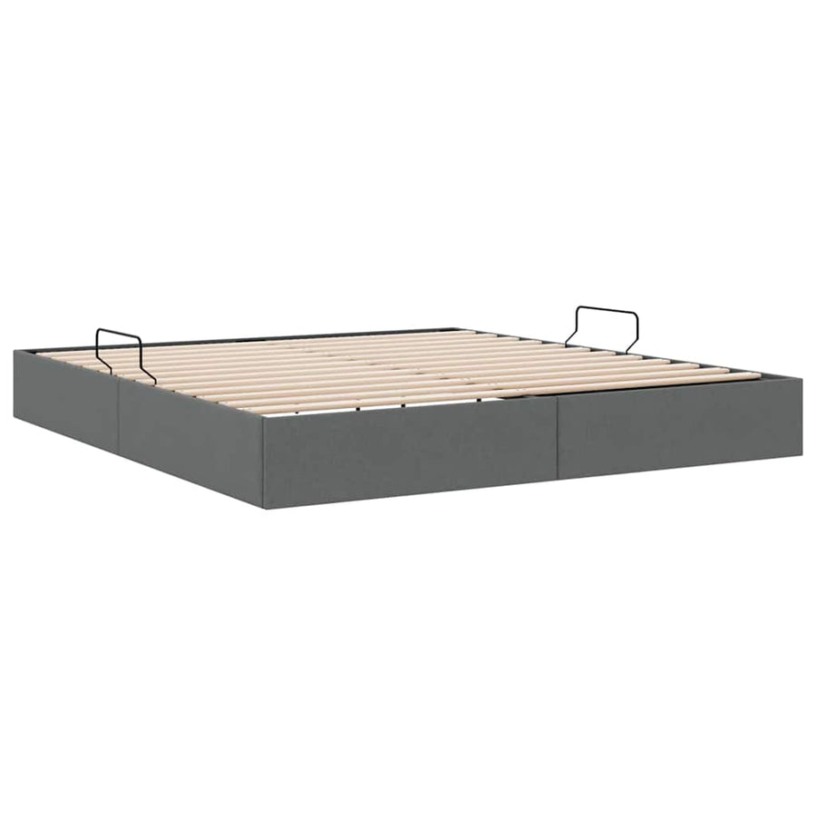Opslag bed met matras met opslag Donkergrijs 193 x 203 cm Stof