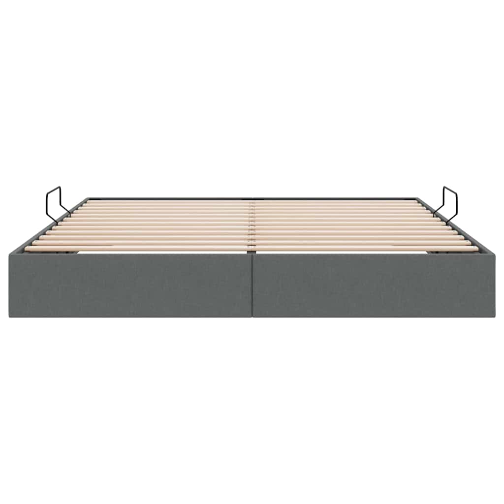 Opslag bed met matras met opslag Donkergrijs 193 x 203 cm Stof