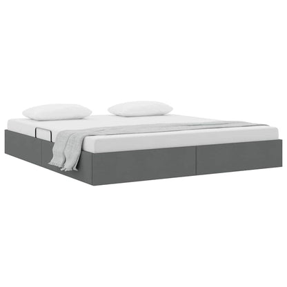 Opslag bed met matras met opslag Donkergrijs 193 x 203 cm Stof