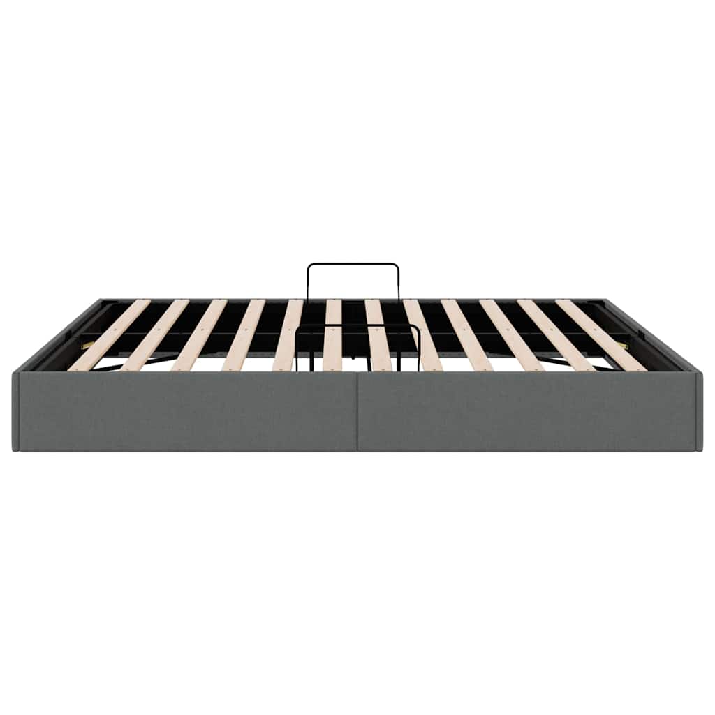 Opslag bed met matras met opslag Donkergrijs 193 x 203 cm Stof