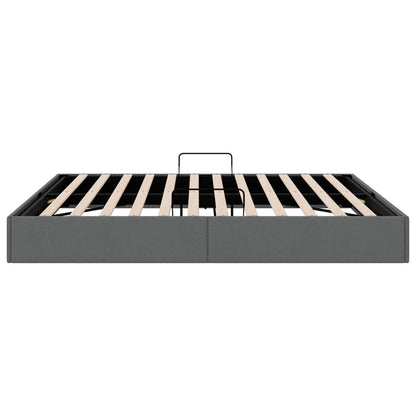 Opslag bed met matras met opslag Donkergrijs 193 x 203 cm Stof