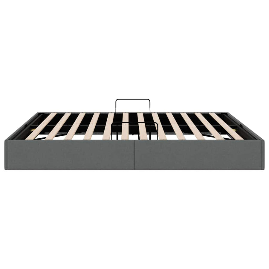 Opslag bed met matras met opslag Donkergrijs 193 x 203 cm Stof