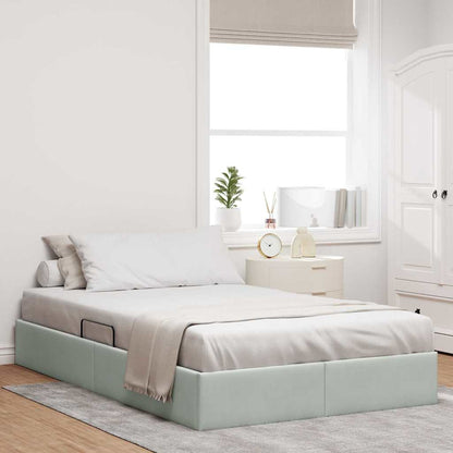 Opslag Bed Met Matras Fluweel 120 x 200 cm Lichtgrijs