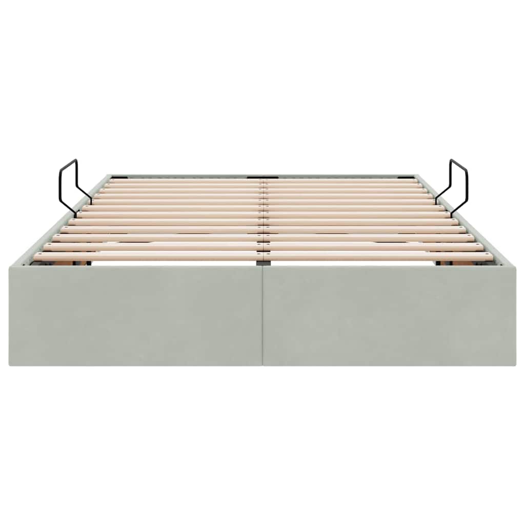 Opslag Bed Met Matras Fluweel 120 x 200 cm Lichtgrijs