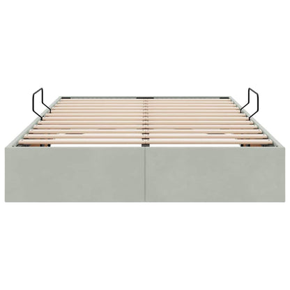 Opslag Bed Met Matras Fluweel 120 x 200 cm Lichtgrijs